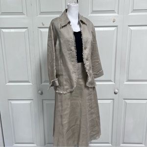 2 Piece Women’s Linen Jacket and Skirt TOTO N KO Size 6